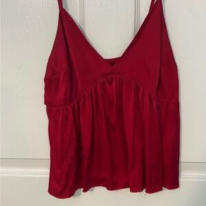 Reformation Red Silk Tank Top